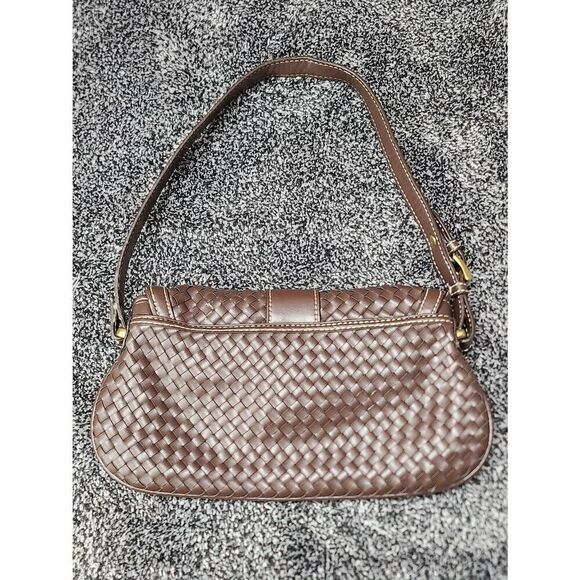 Ann Taylor Loft Basket weave brown handbag/Shoulderbag #A85 - Picture 3 of 11